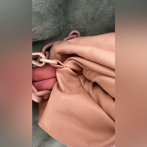 Badgley Mischka Blush Pink Chain-Strap Wrapped Frame Clutch Shoulder Bag - Picture 8 of 12